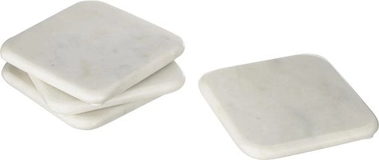 Sostegni Quadrati in Marmo - Set da 4 - Grigio - Marmo