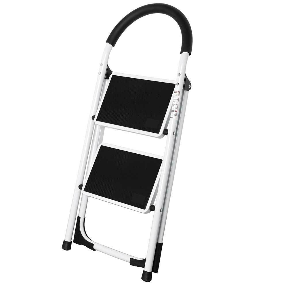 Scala Scaletta Pieghevole 2 Gradini Antiscivolo Sgabello Scaletto Acciaio 150kg