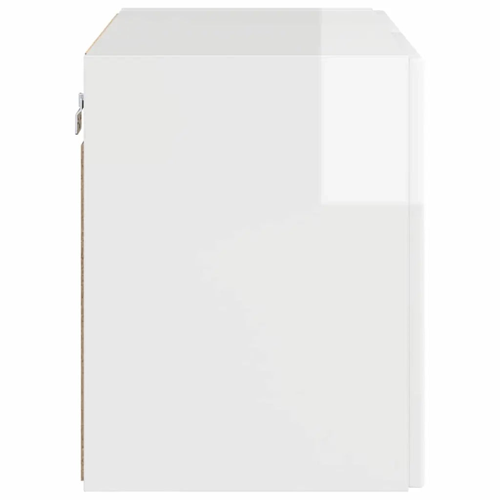 Mobile TV da parete-Mobile TV a Muro-Credenza TV Bianco Lucido 59,5 x 31 x 40 cm