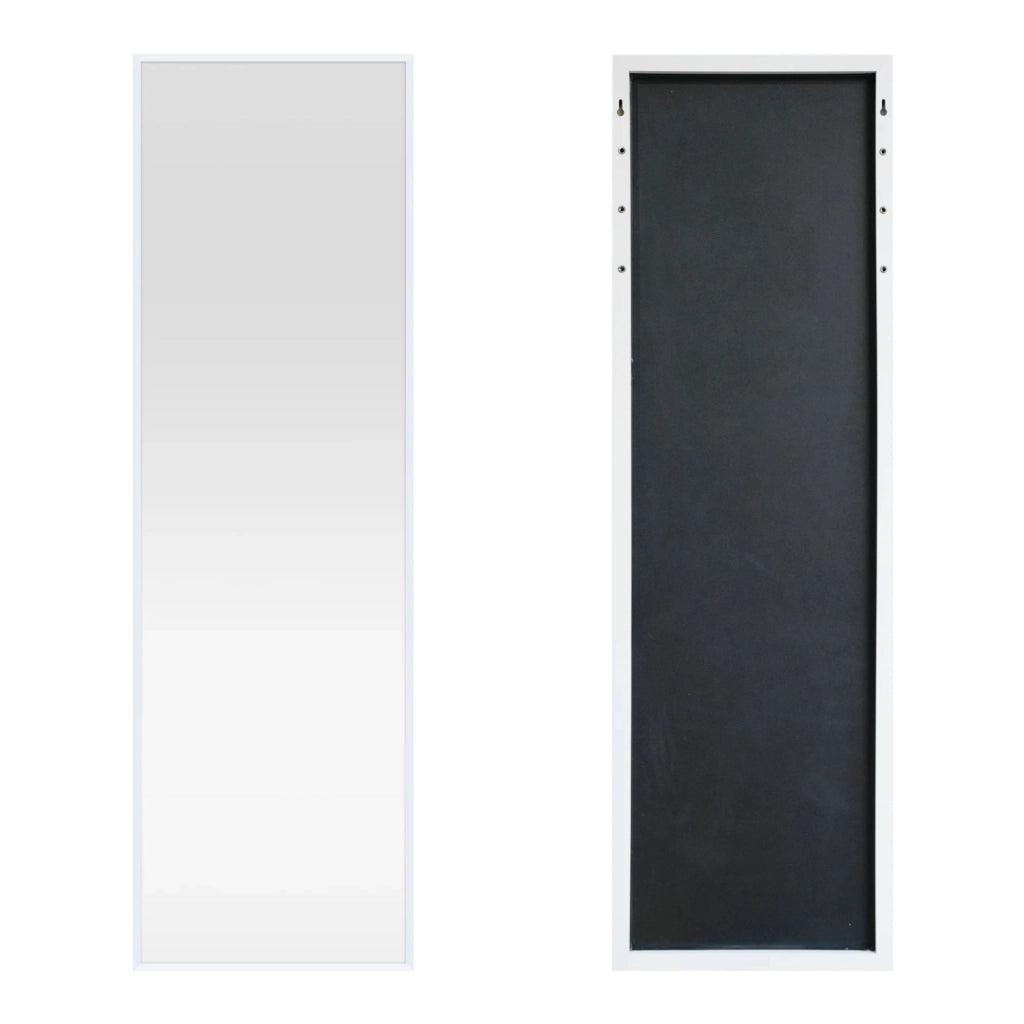 Specchio decorativo per porta dal design moderno 120 x 37 x 2 cm bianco 03_0010149