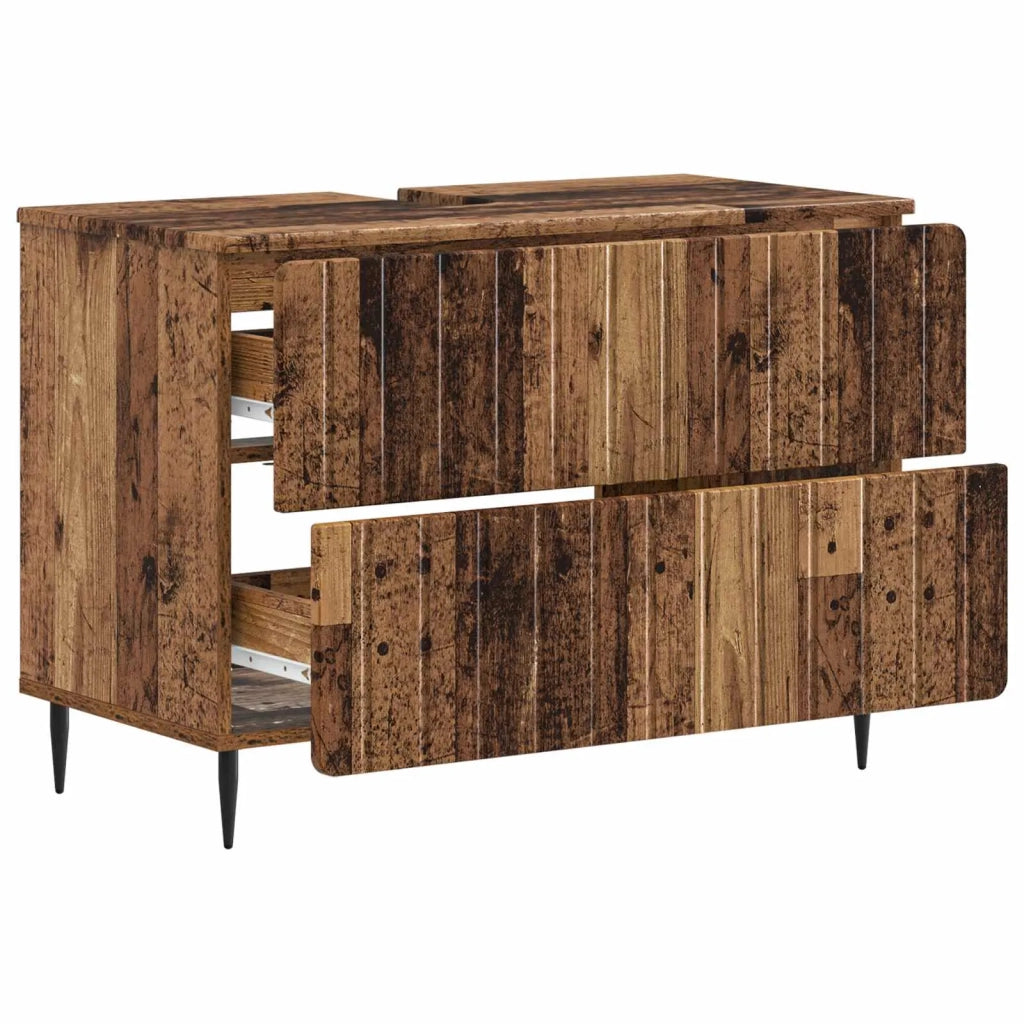 Armadio per Lavabo da Bagno ZWOLLE Legno antico 896363
