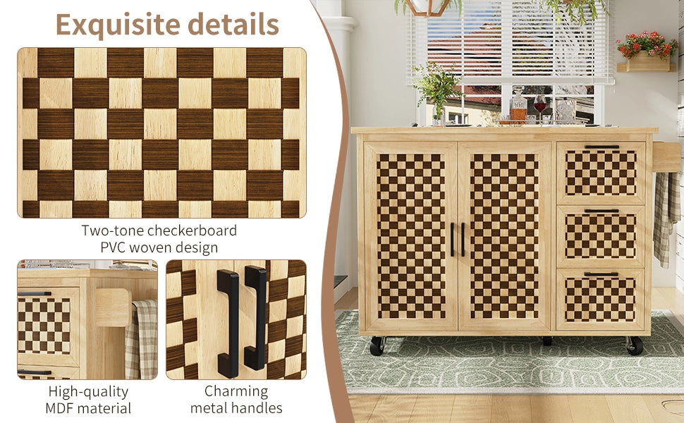 Buffet con Ruote e Cassetti ¨C MINIMAL ¨C Legno, 120x45x92 cm