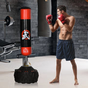 Sacco da boxe autoportante 60x60x180 cm nero in PU con base a ventose