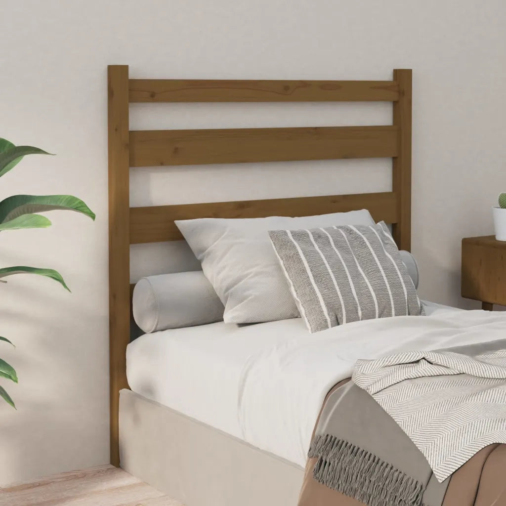 Testiera per Letto Miele 96x4x100 cm in Legno Massello di Pino