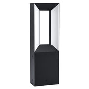 Lampione Per Esterno Moderno Riforano Alluminio Nero Policarbonato Bianco Led