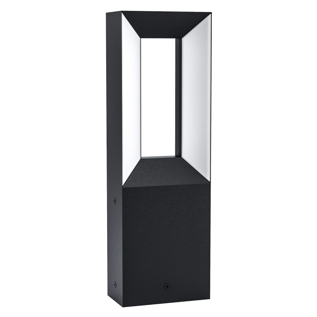 Lampione Per Esterno Moderno Riforano Alluminio Nero Policarbonato Bianco Led