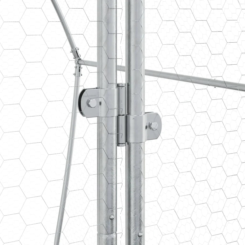 Gabbia per conigli in argento 100 x 105 x 120 cm in acciaio zincato Argento 02_0041695