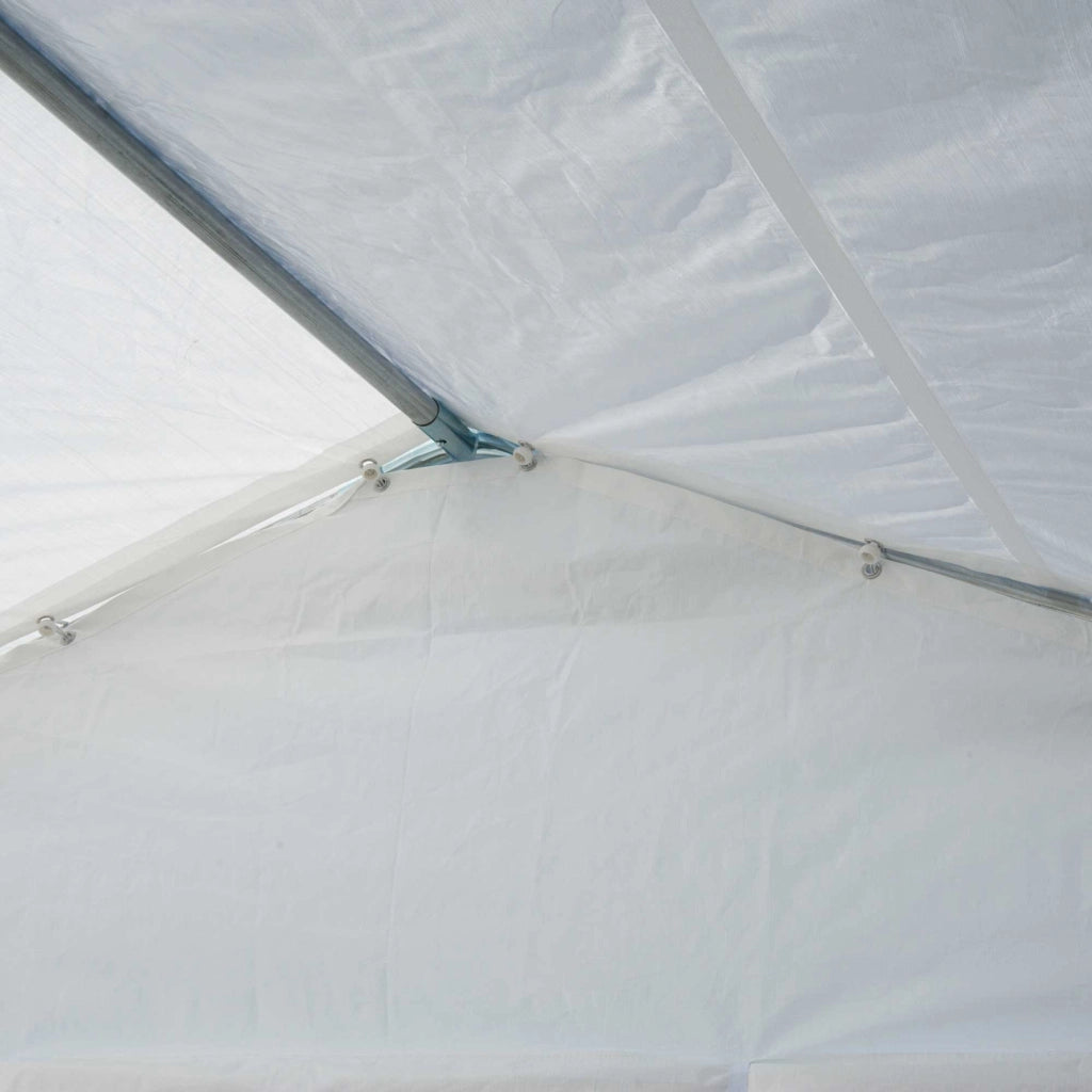 Gazebo da giardino 4x8m ¨C Xylo ¨C struttura acciaio galvanizzato bianco con 8 finestre