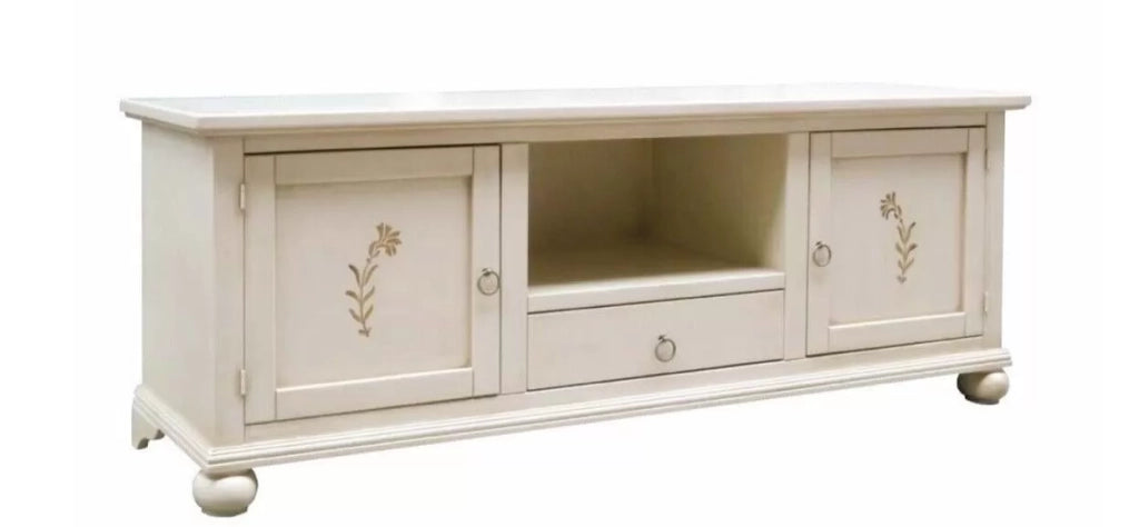 Porta tv classico 2 ante 1 cassetto in legno avorio l.160 p.50 h.60 - Mobili 2G