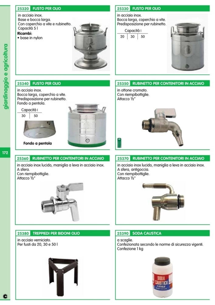 1pz contenitore acciaio inox x olio lt.30 cod:ferx.22991