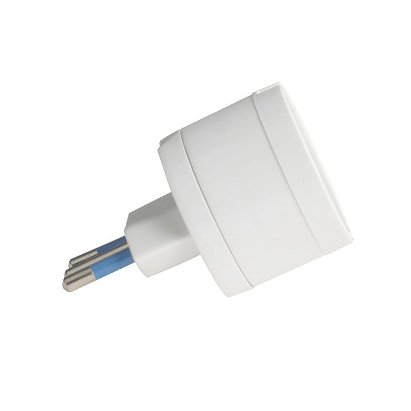 Adattatore Spina Elettrica 2P+T 10A con 1 Presa Schuko 16A / Italiano 10A 2P+T 250V Max 1500W Bianco