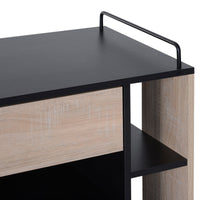 Mobiletto Carrello da Cucina con Cassetti in Legno Rovere e Nero 76.5x40x82 cm