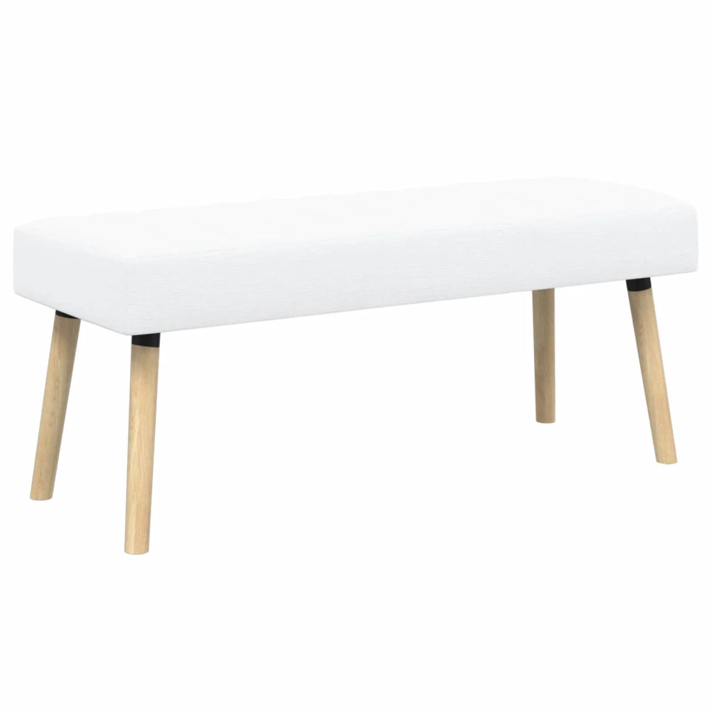 Panchina trapuntata a canale Bianco 110 x 40 x 46 cm Tessuto 42038498