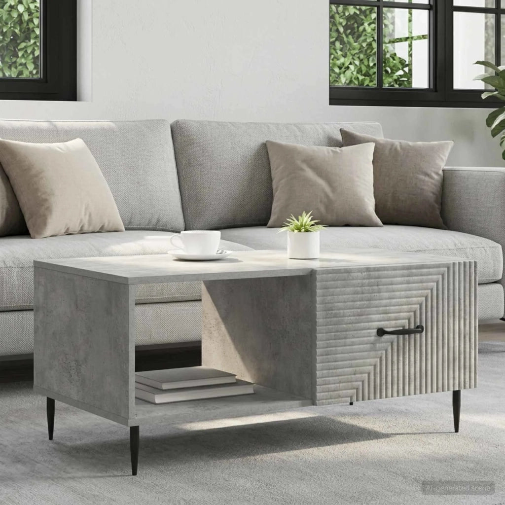Tavolino da salotto Grigio Cemento 90 x 50 x 40 cm 894958
