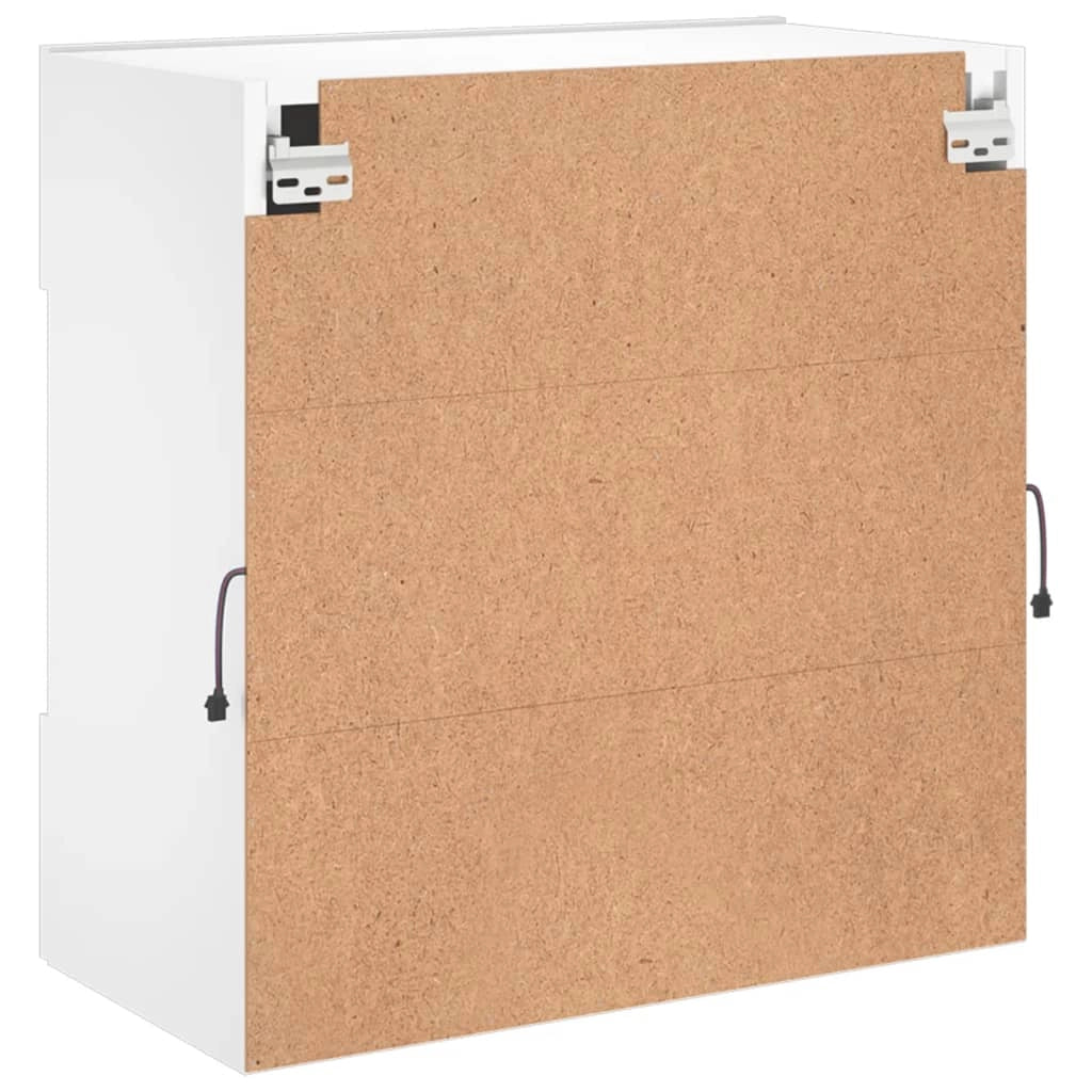 Mobile TV multimediale mensola TV credenza mobile TV sala da pranzo soggiorno camera da letto mobile da parete con luci LED 58,5 x 30 x 60,5 cm bianco 02_0027895