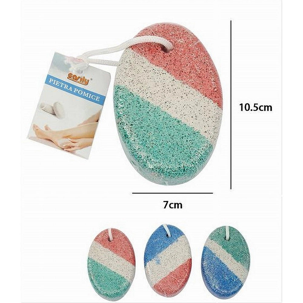 Trade Shop - Set 3pz Pietra Pomice Ovale Tricolore Naturale Cura Piedi Calli Chiropodia 79289 -