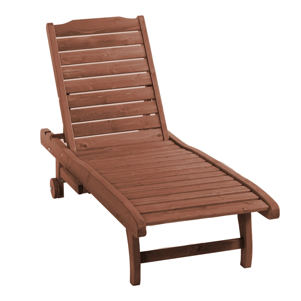 Lettino da giardino pieghevole con schienale regolabile e vassoio ¨C Minimal ¨C Legno di pino, marrone