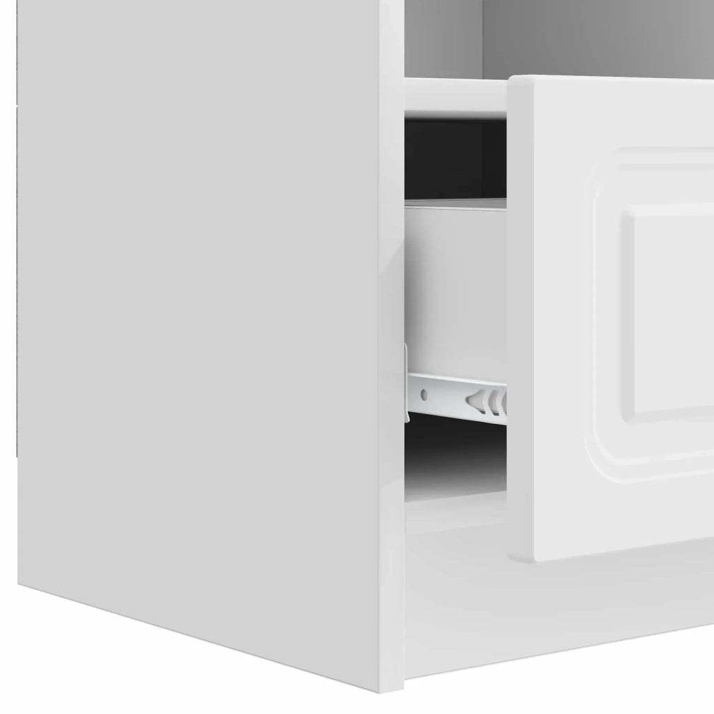 Mobile TV Bianco Lucido 102 x 34,5 x 47 cm Legno ingegnerizzato