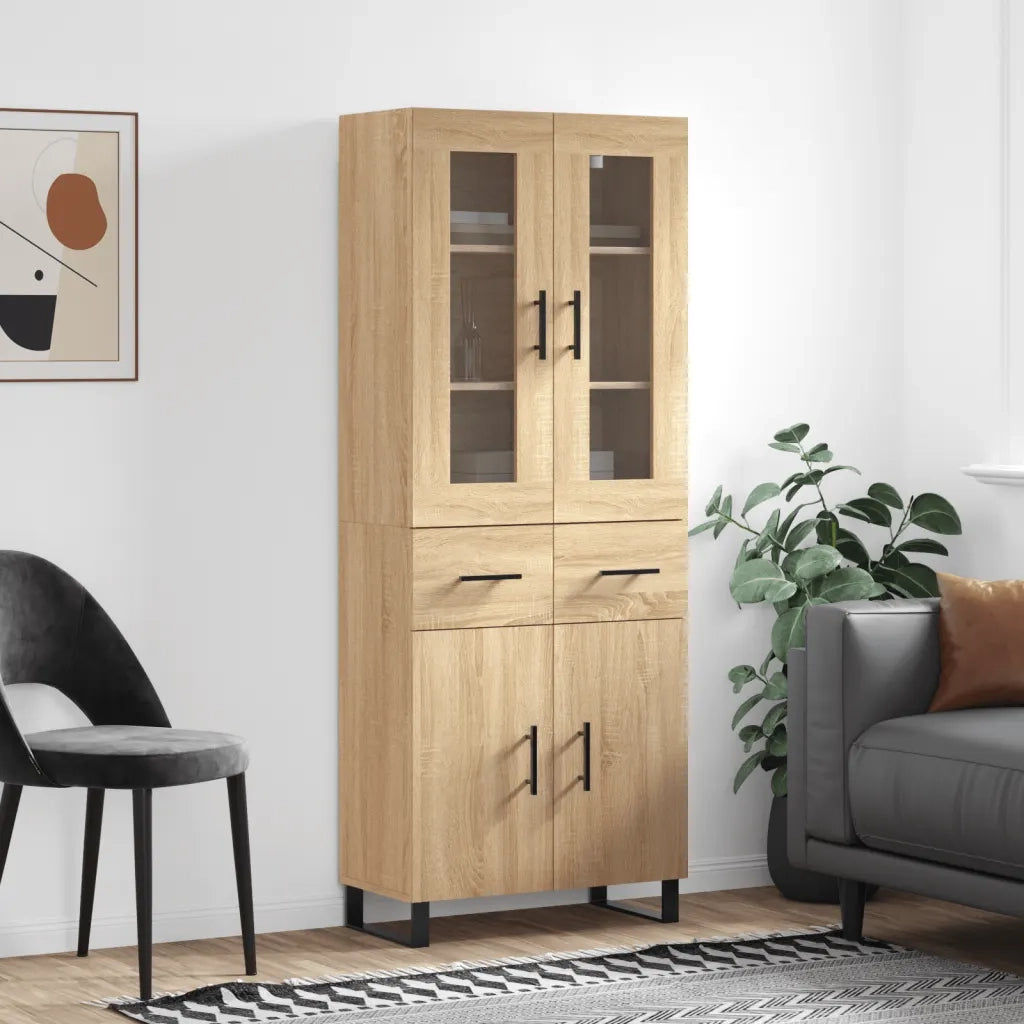 Credenza | Madia | Buffet da pranzo | Armadio da pranzo Rovere Sonoma 69,5x34x180 cm in Legno Multistrato