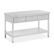 Tavolo da lavoro con cassetti 150 x 60 cm 295 kg tavolo da lavoro tavolo da lavoro officina professionale acciaio inox 14_0005146