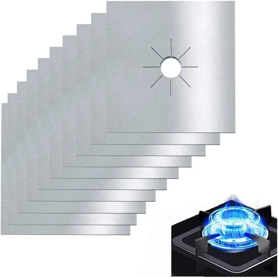 Decalcomanie per gas, 10 pz, impermeabili, antiaderenti, per diverse fiamme (27 x 27 cm) - argento - 27*27*0.2cm