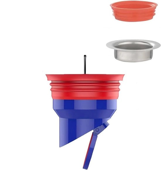 Pacco da 3 - chiusura di scarico - clip di scarico - valvola di ritorno - prevenzione dell'odore - chiusura di scarico, adatto per tutti i diametri di 35 a 52 mm (1 chiusura di scarico, 1 pezzo di tubo in acciaio inossidabile, 1 pezzo di tubo in silicone)