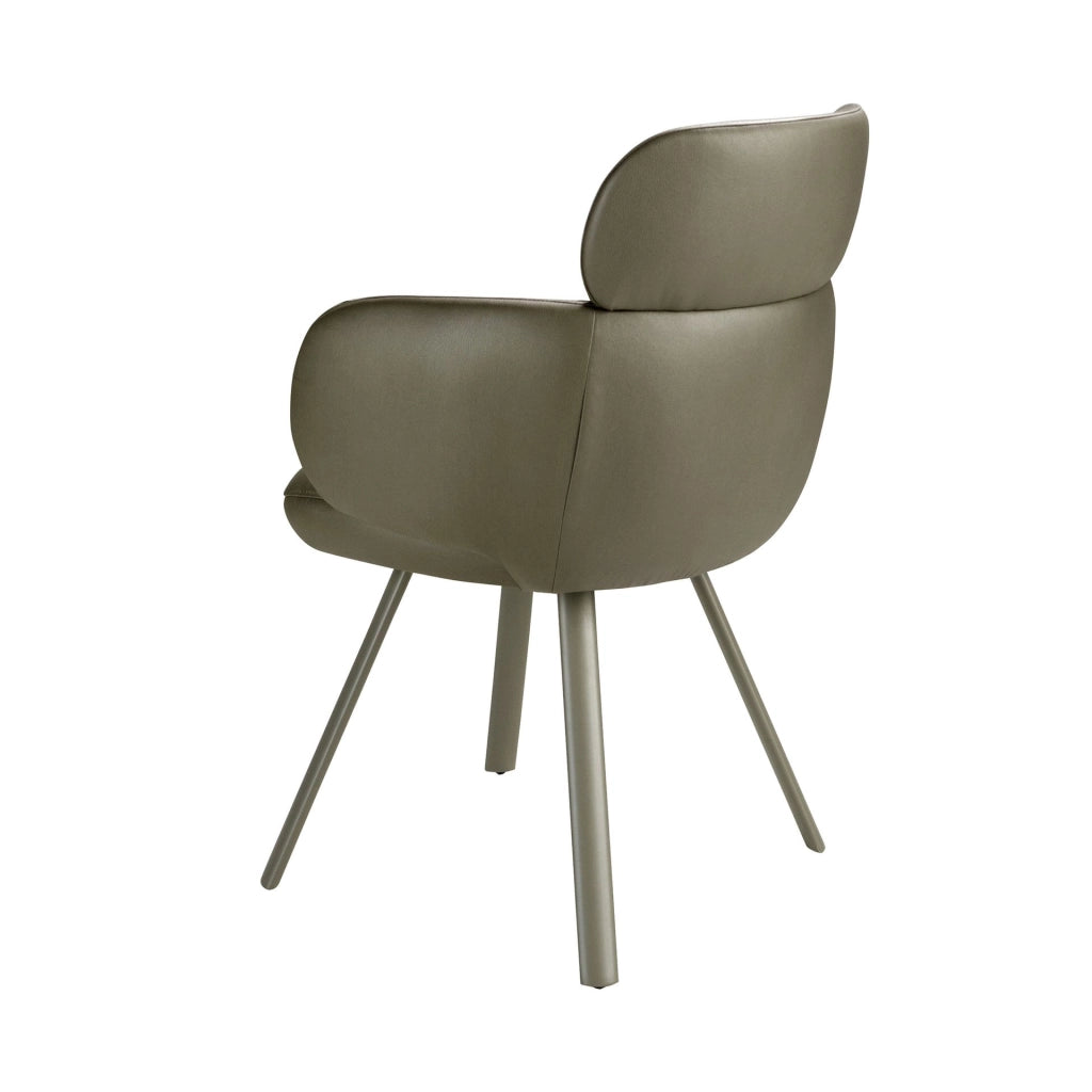 Sedia girevole in similpelle verde oliva