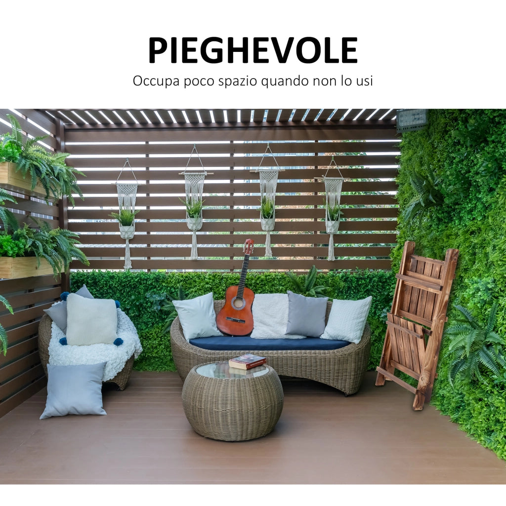 Portapiante Pieghevole a 3 Livelli in Legno di Abete per Esterno ¨C zephmum ¨C 80x37x93cm