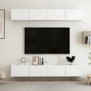 Mobili Porta TV 4 pz Bianchi 100x30x30 cm in Legno Multistrato 3074452