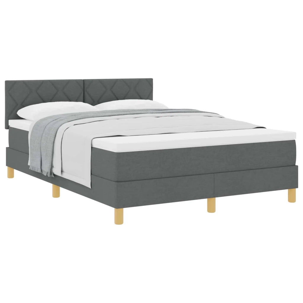 Letto a molle con materasso Grigio scuro 140 x 200 cm Tessuto 3339001