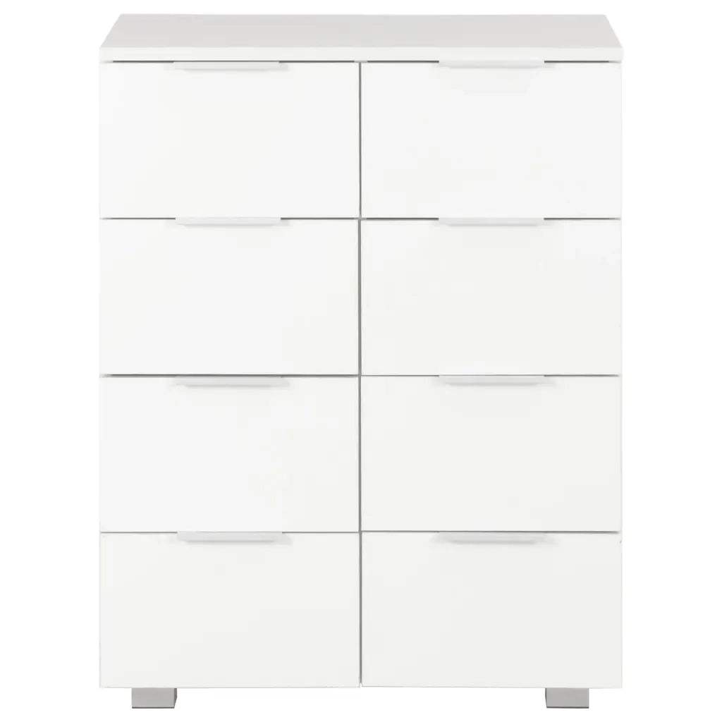 Credenza | Madia | Buffet da pranzo | Armadio da pranzo Bianco Lucido 60x35x80 cm in Legno Multistrato