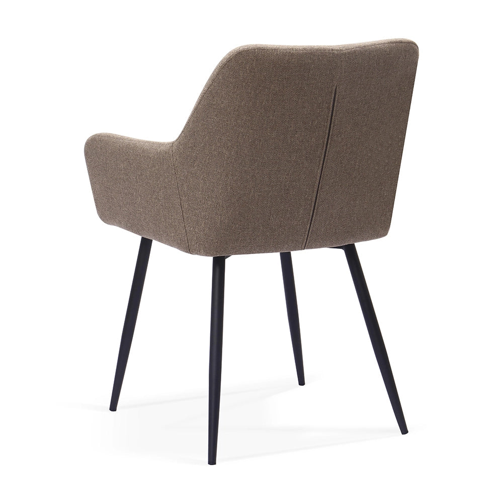 Sedia da pranzo classica - Xylo - Assise ampia braccioli alti gambe in metallo