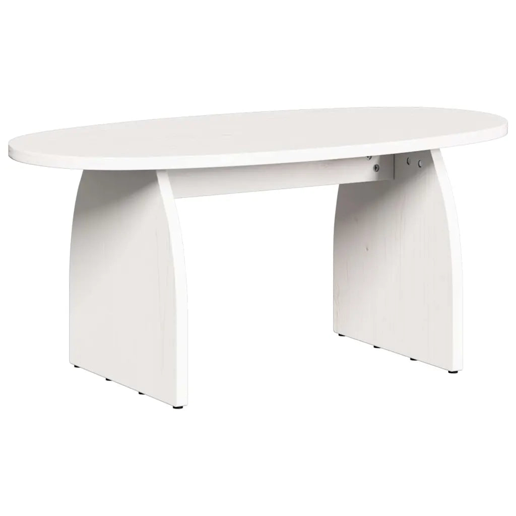 Tavolino da salotto Bianco 80 x 40 x 35 cm Pino massello 873533