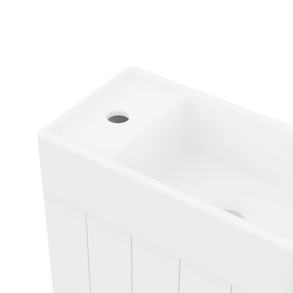 Mobile lavabo da parete bianco 41 x 23 x 62,5 cm con finitura laccata e chiusura soft-close