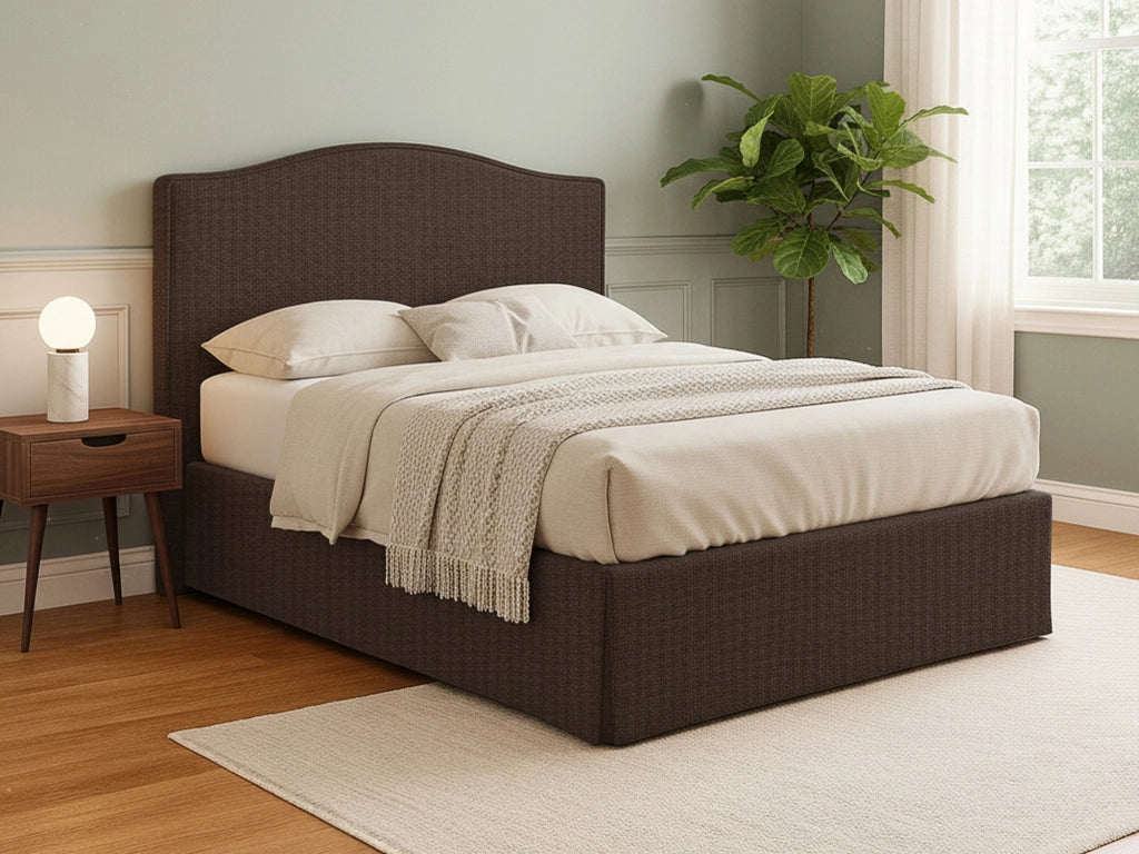Morley, Letto Matrimoniale Sfoderabile Made in Italy, Marrone