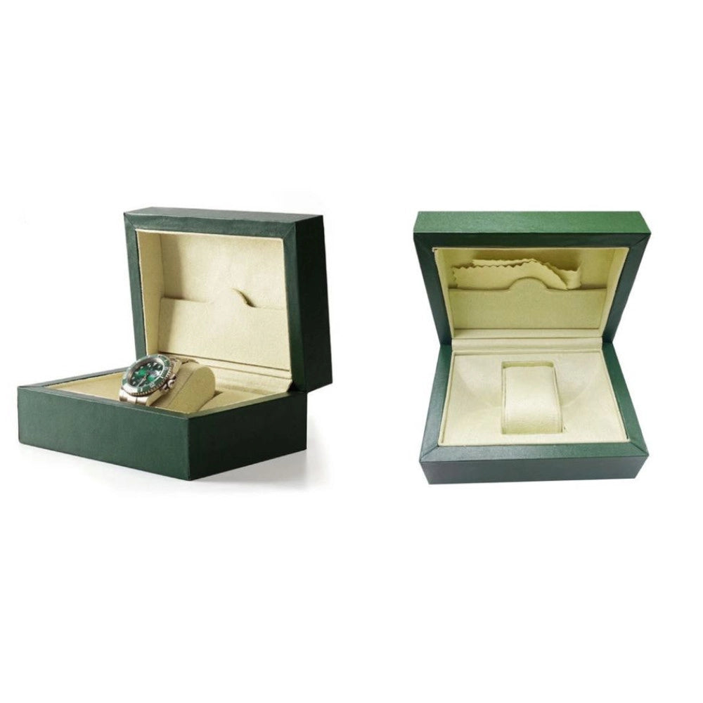 Trade Shop - Scatola Porta Orologio Luxury Verde 17.5x12.5x7.5 Cm Con Interno Vellutato -