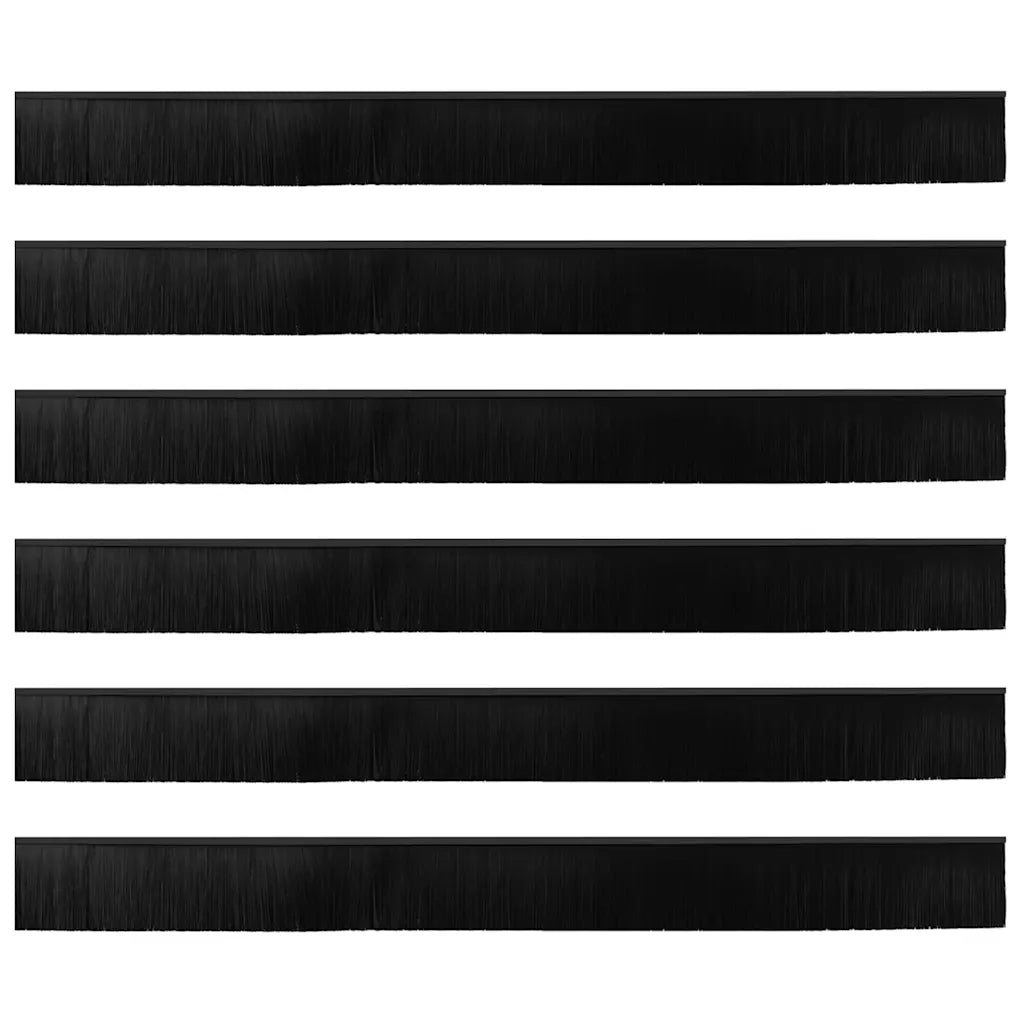 Spazzole per porte a vite 6 pz Nero 100 cm Lega di alluminio CFW7879350
