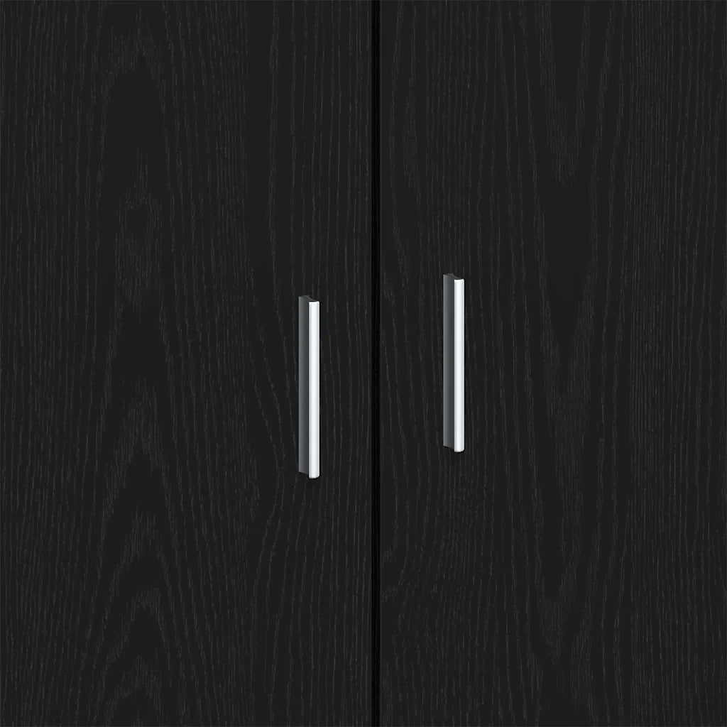 Credenza-Buffet-Armadio da cucina Rovere Nero 92 x 35 x 75 cm Legno multistrato