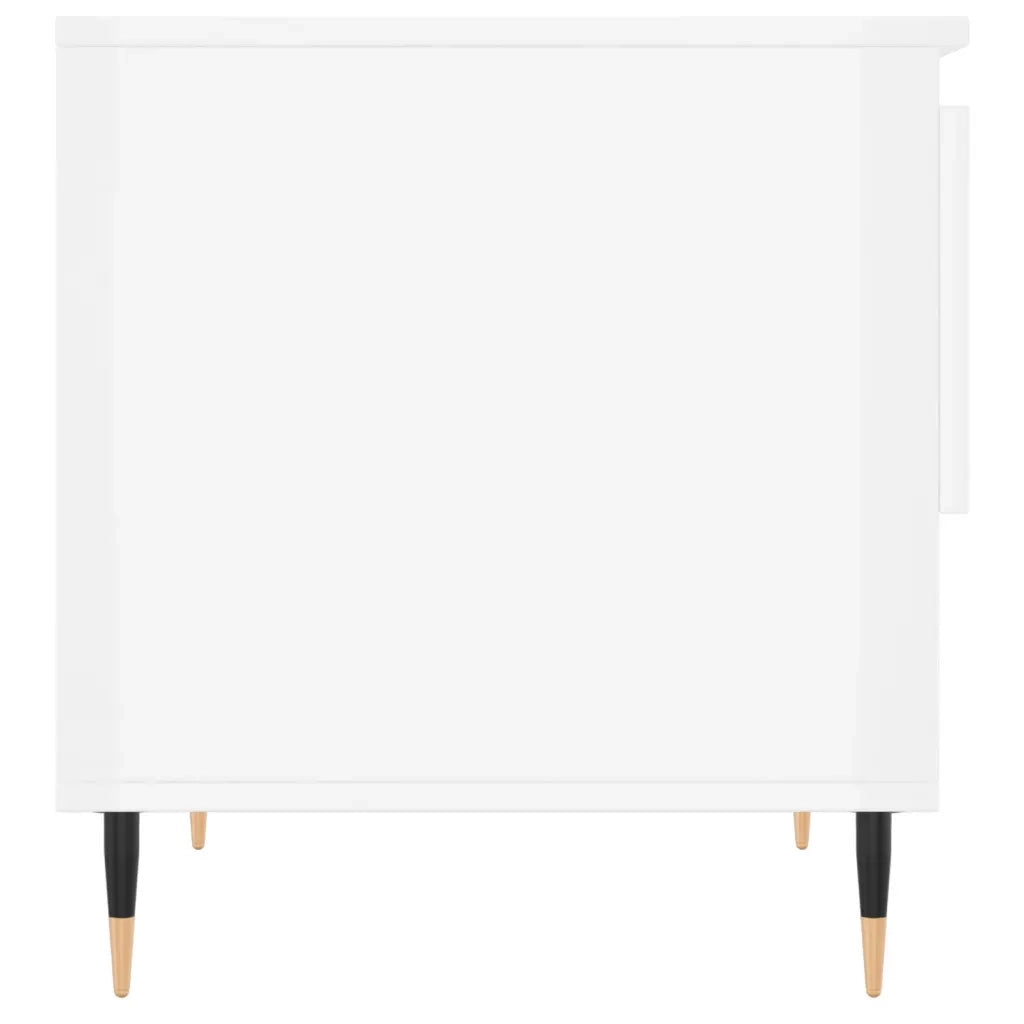 Tavolini Salotto 2pz Bianco Lucido 50x46x50cm Legno Multistrato 830897