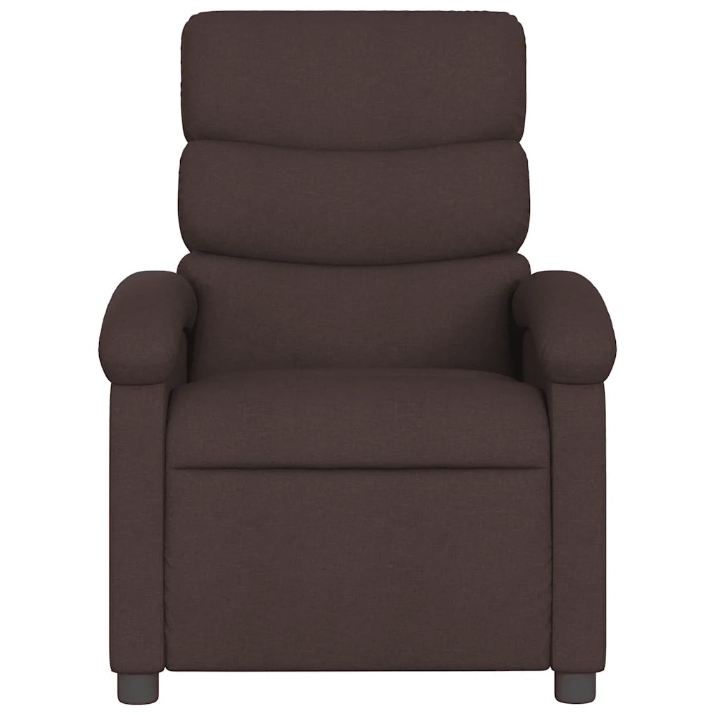 Divano Sedia-Poltrona Massaggio Reclinabile Elettrica Marrone Scuro Tessuto 872327