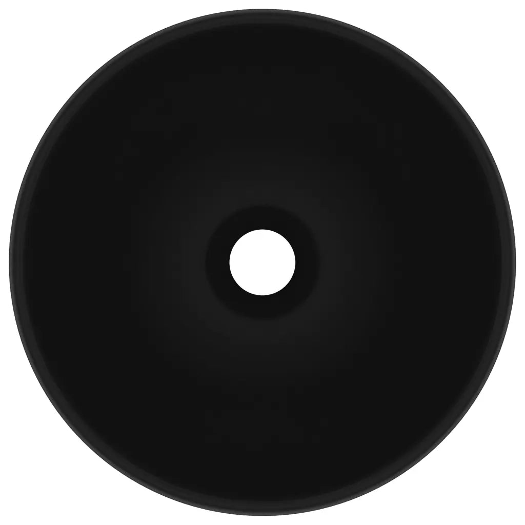 Lavandino Lusso Rotondo Nero Opaco 32,5x14 cm in Ceramica cod mxl 53707
