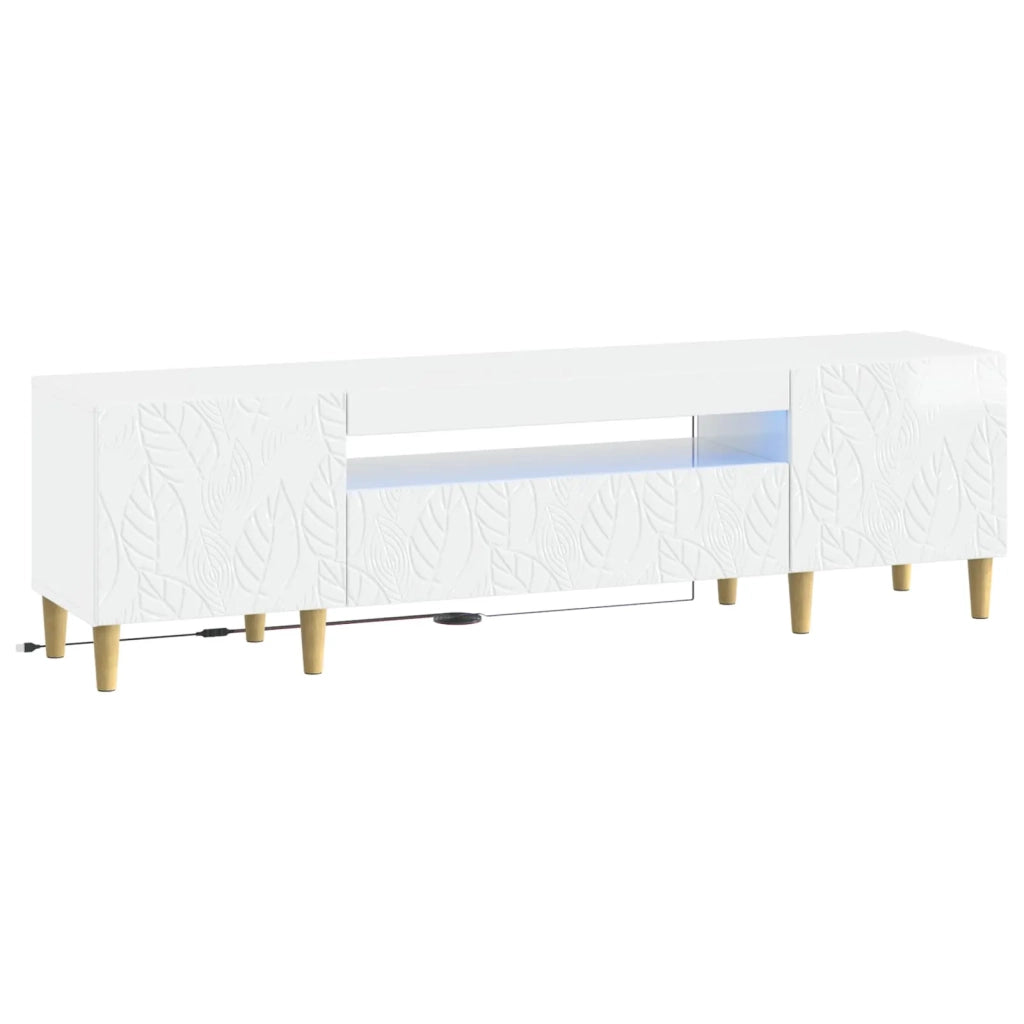 Mobile TV LED Bianco Lucido Legno ingegnerizzato 897129