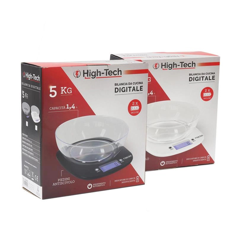 HIGH-TECH BILANCIA DIGITALE IN PLASTICA CON CIOTOLA PORTATA MASSIMA 5 KG