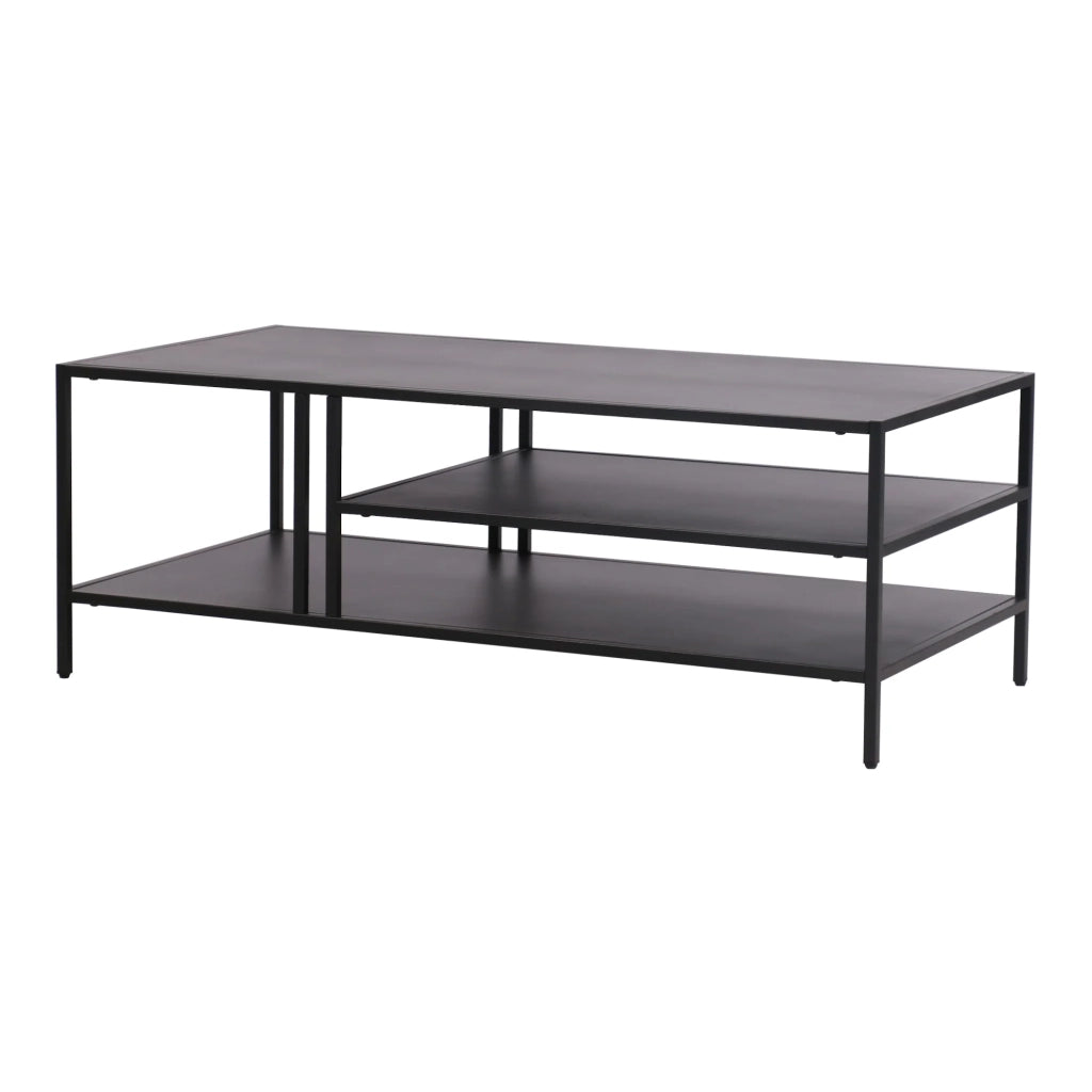 Tavolino da caffè in metallo 40 x 110 x 55 cm nero 03_0008452