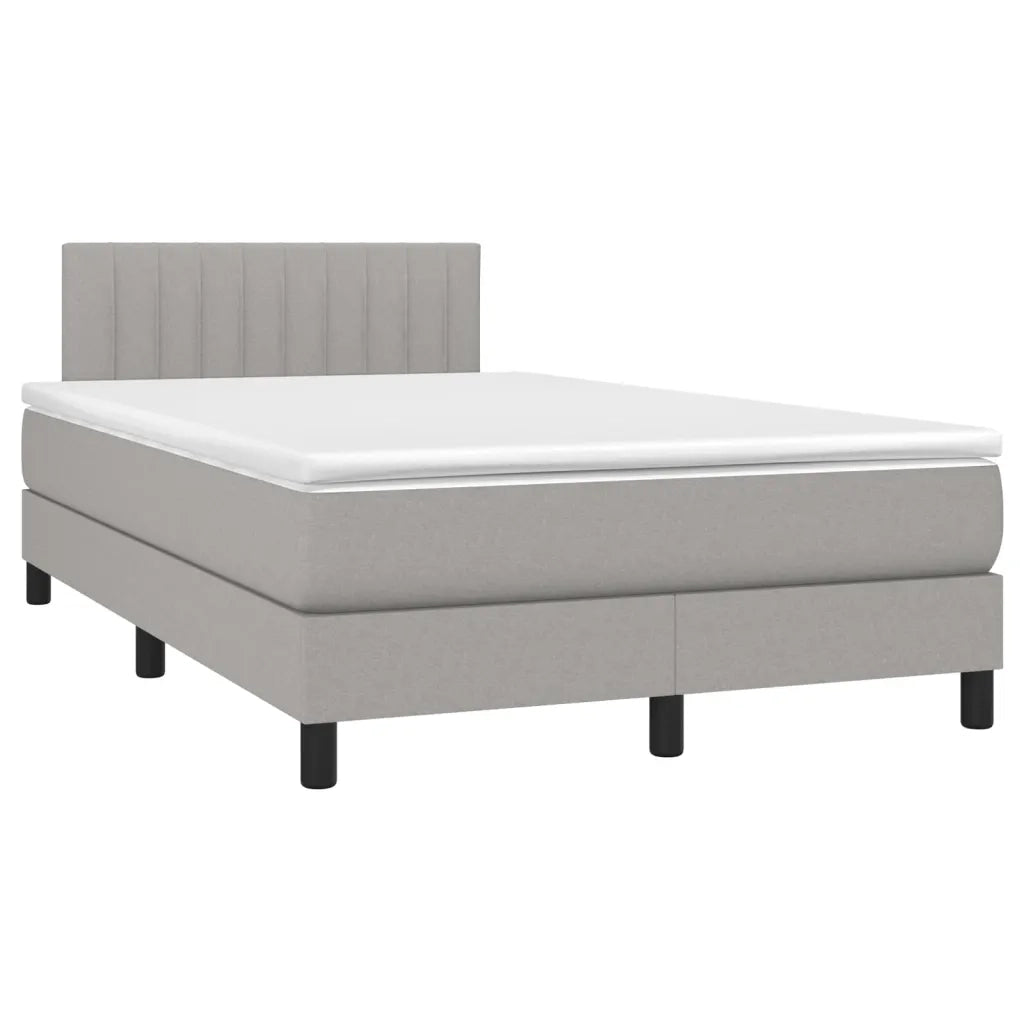 Letto a Molle Materasso e LED Grigio Chiaro 120x200 cm Tessuto cod mxl 57759