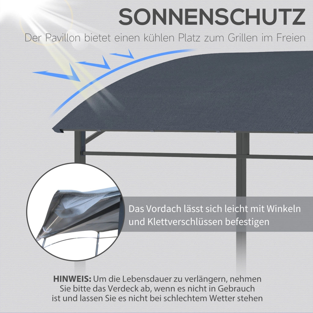 Pergola da Giardino con Griglia ¨C Zephmum ¨C Grigio 215x150x174/220 cm