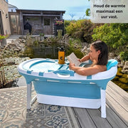 Piscina per Bambini e Adulti con Cuscino - 121cm - Piscina Mobiliabile - Ideale per Piccole Stanze da Bagno - Verticale - Blu