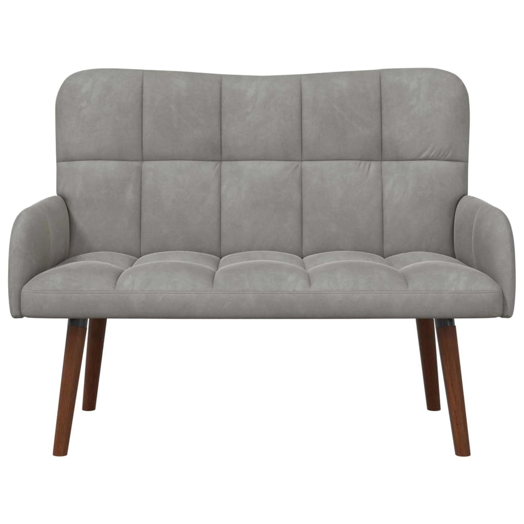 Sofa a Due Posti Grigio chiaro 115 x 61 x 87 cm Velluto