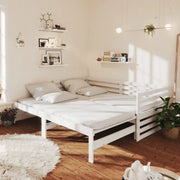 Dormeuse Estraibile 2x(90x200) cm Bianca in Massello di Pino 3083670