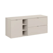 Insieme BRAZZA: mobili sotto lavabo con cassetti 140cm con cesto per la biancheria e nicchie visibili + piano per lavabo cachemire